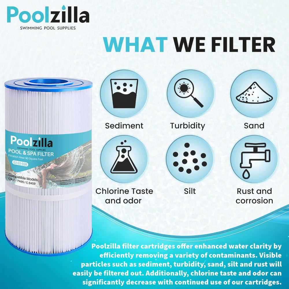 Poolzilla wet media surface showing captured debris for improved clarity