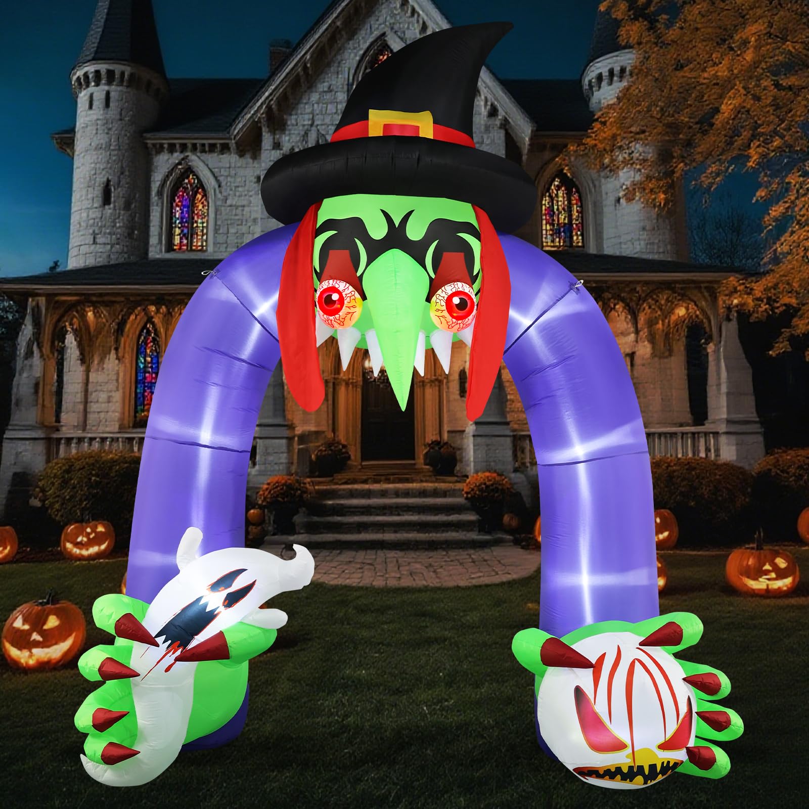 Popblow front view of witch archway showing dramatic entrance and curb appeal