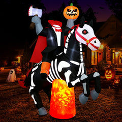 Popblow headless horseman front view showing spooky curb appeal