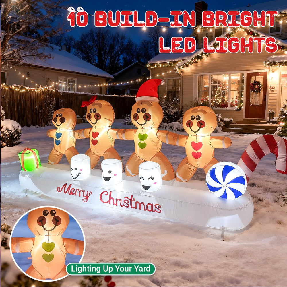 PopInflate illuminated night view with LED glow enhancing curbside visibility