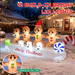 PopInflate illuminated night view with LED glow enhancing curbside visibility