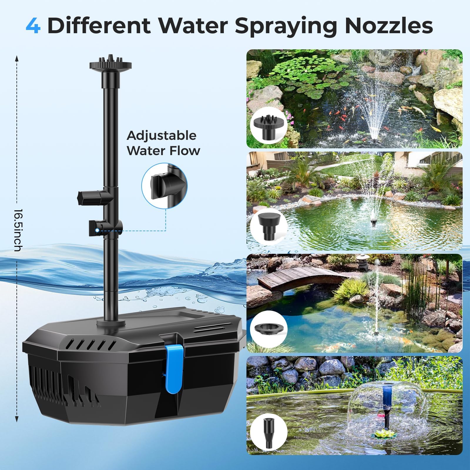 POPOSOAP fountain nozzles set offering multiple spray patterns for decoration