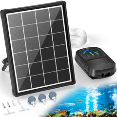 POPOSOAP front view showing complete solar aerator unit and benefits