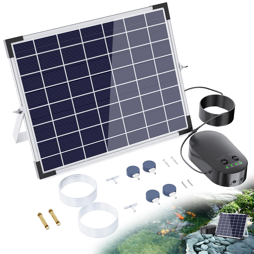 POPOSOAP front view shows compact solar aerator and benefits easy setup