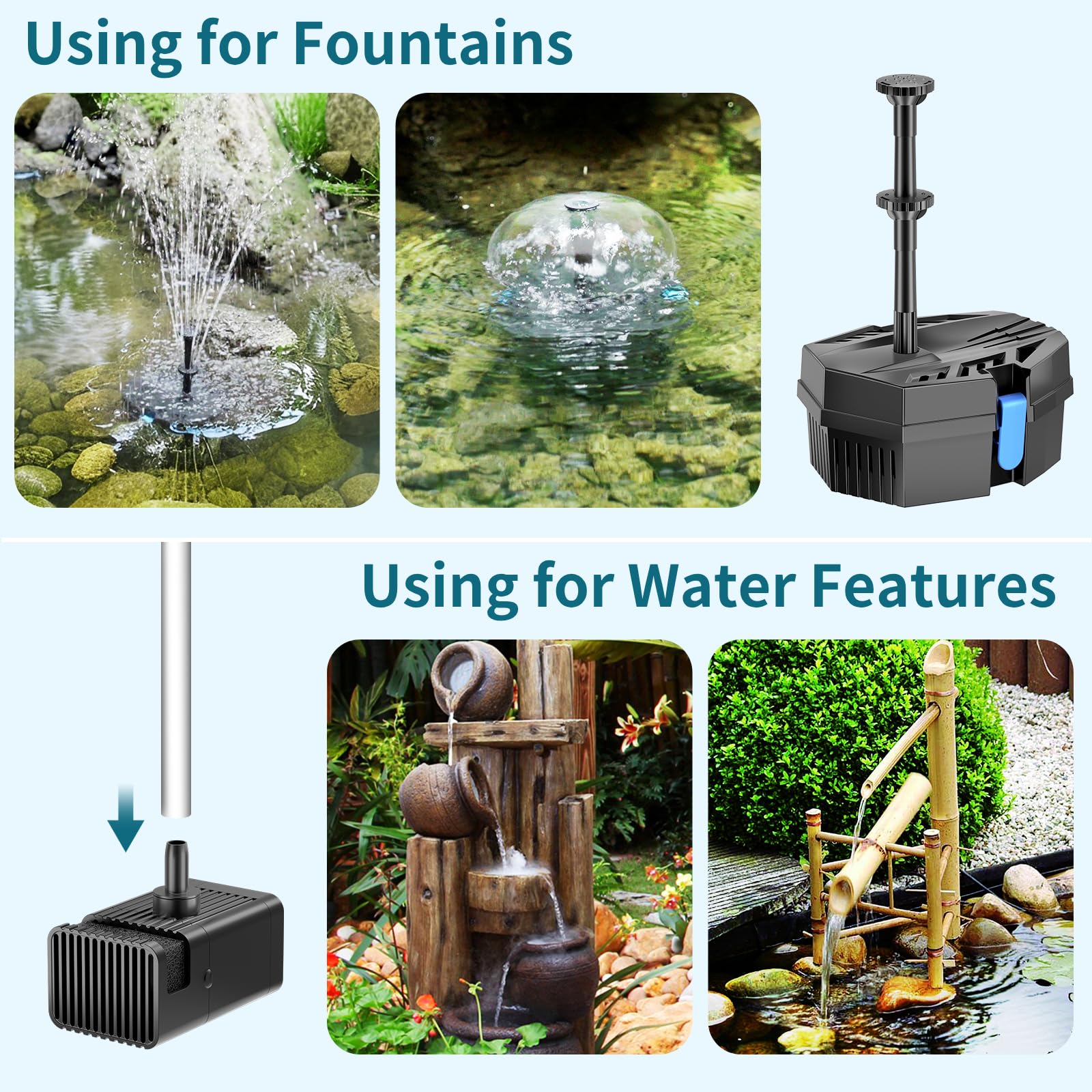 POPOSOAP installed on a backyard pond offering decorative circulation