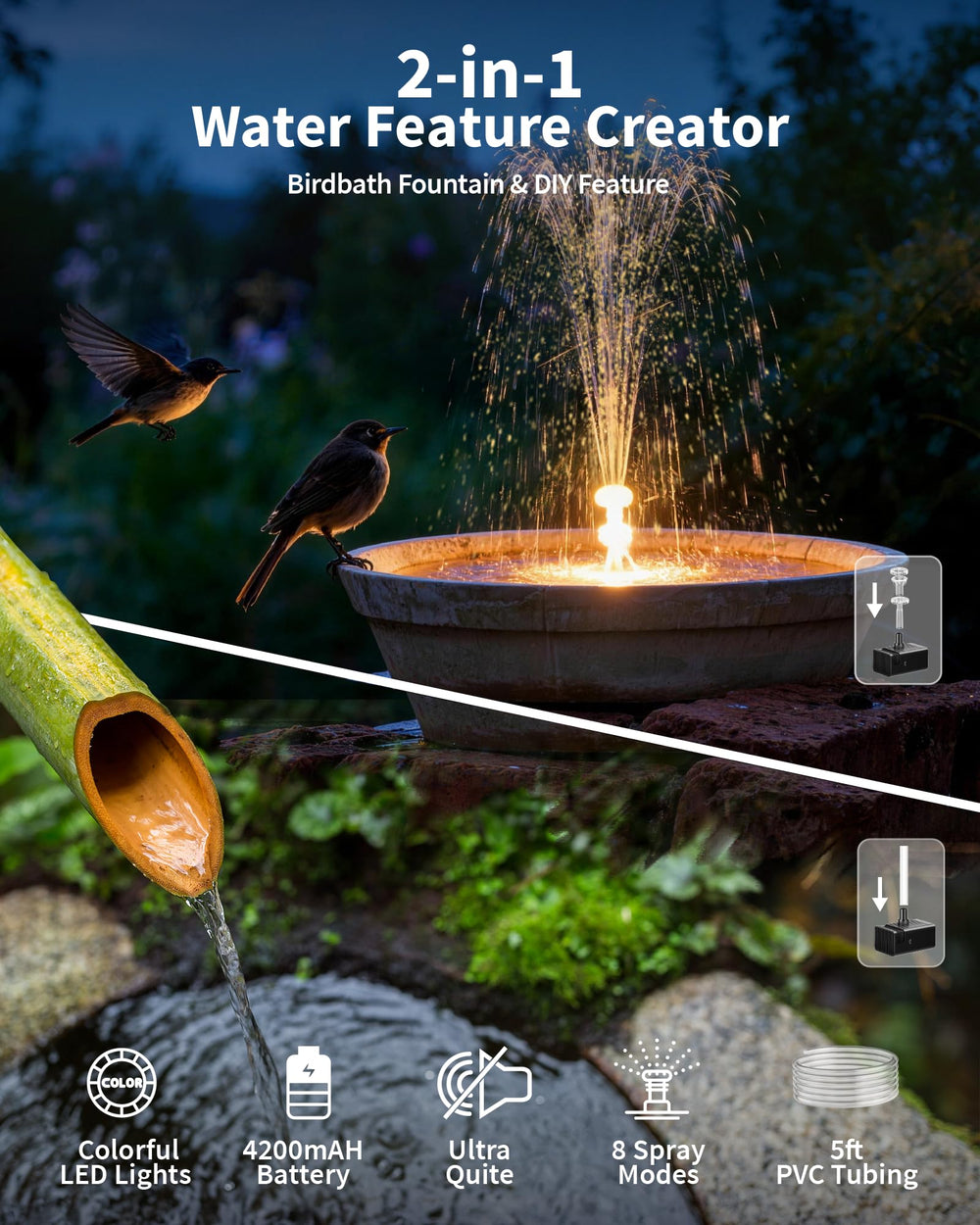 POPOSOAP colorful LED night display enhancing garden ambiance