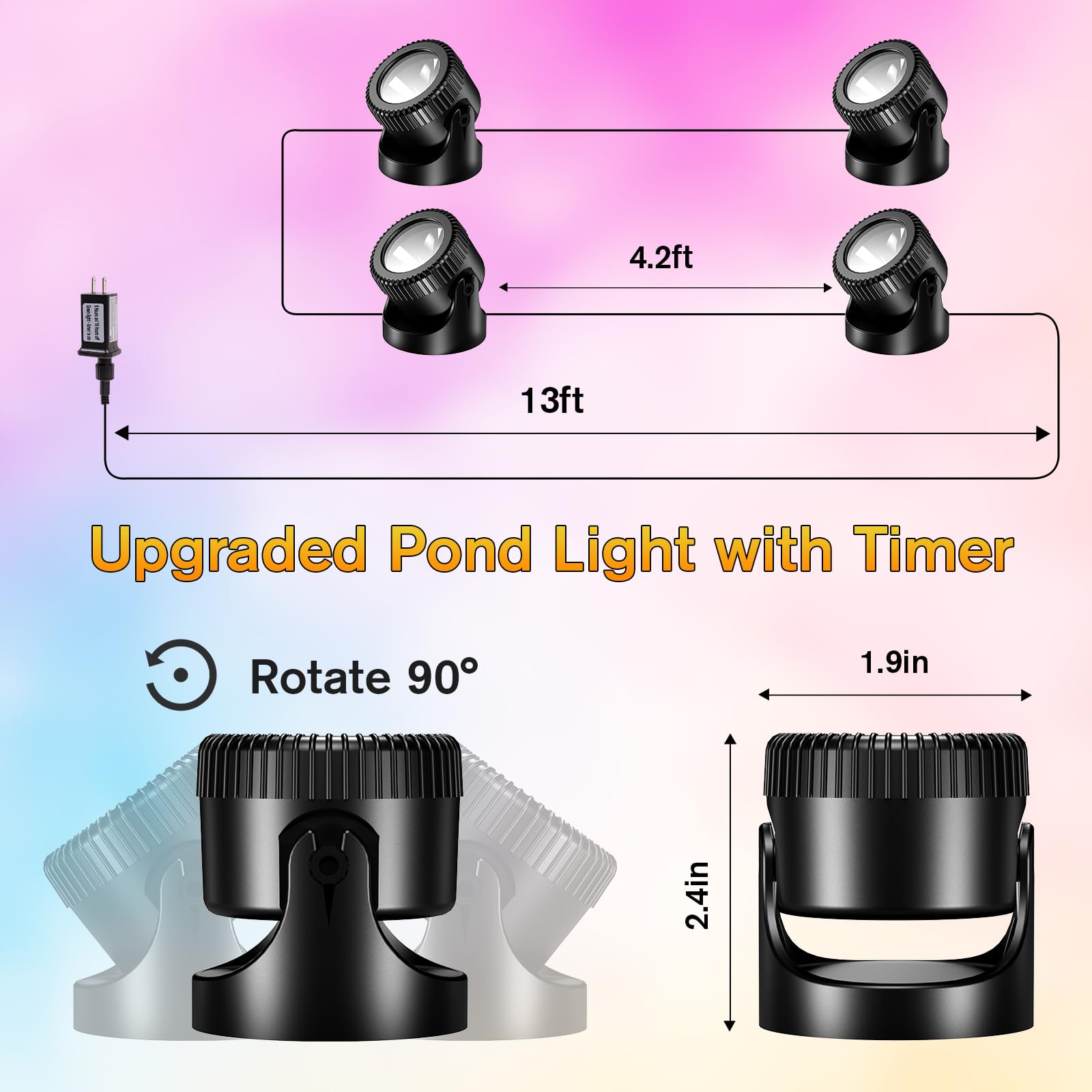 POPOSOAP nighttime garden scene lit by pond lights creating inviting patio ambience