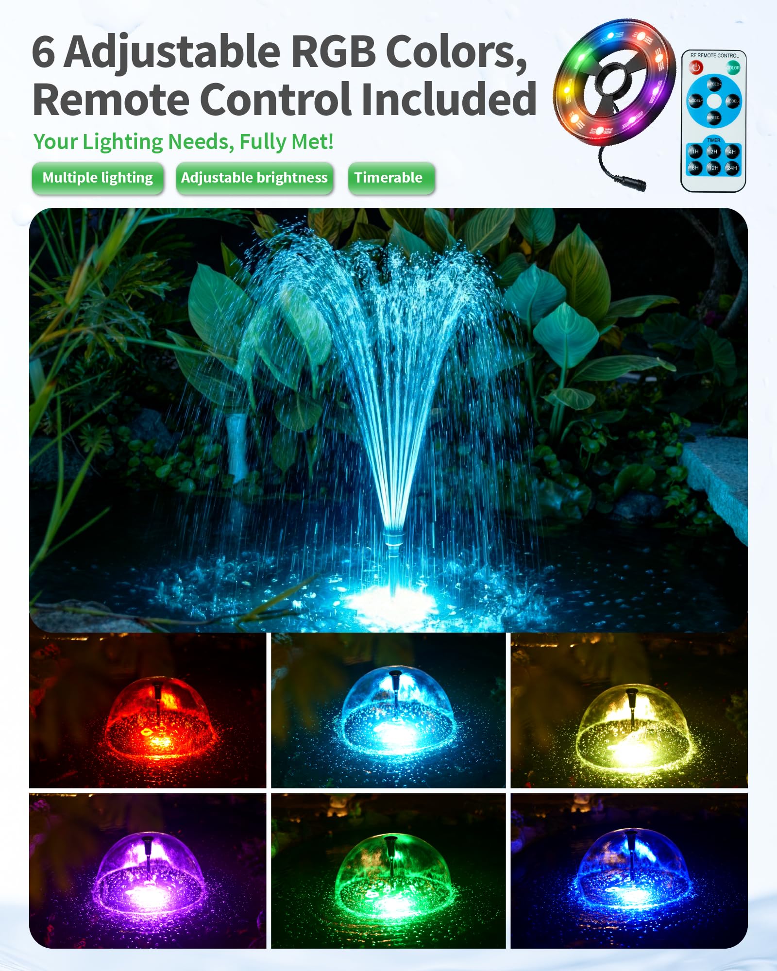POPOSOAP pump with fountain nozzles illustrating dual-feature flow control