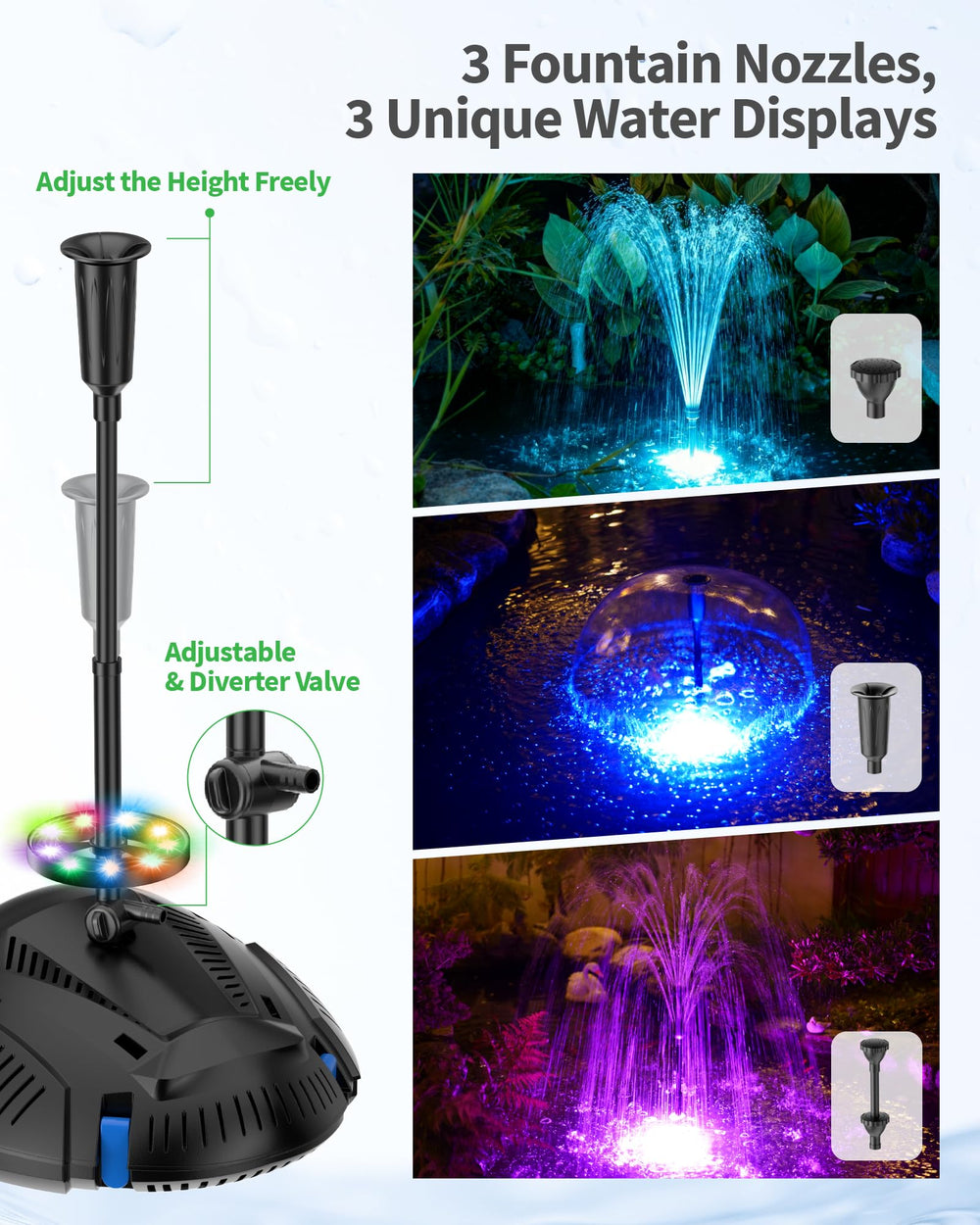 POPOSOAP RGB LED strip lit in multiple colors for nighttime ambiance