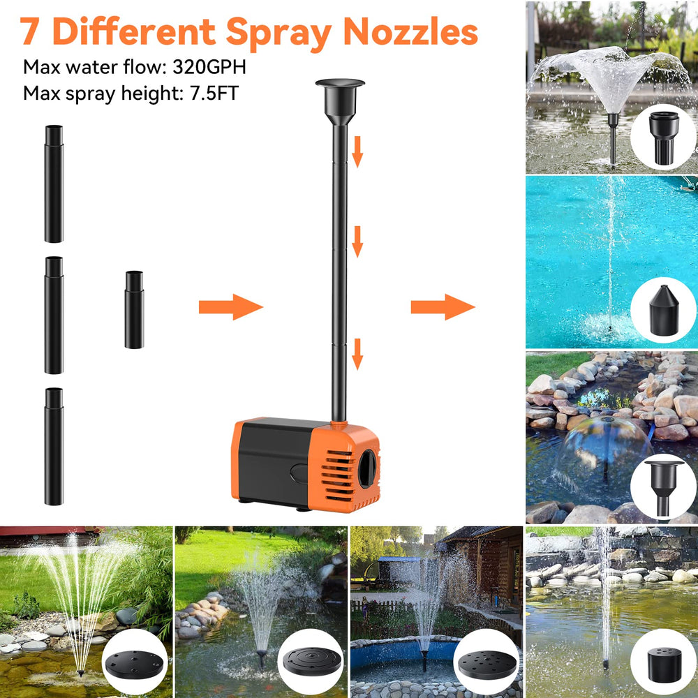 POPOSOAP submerged pump in garden pond providing aeration and movement