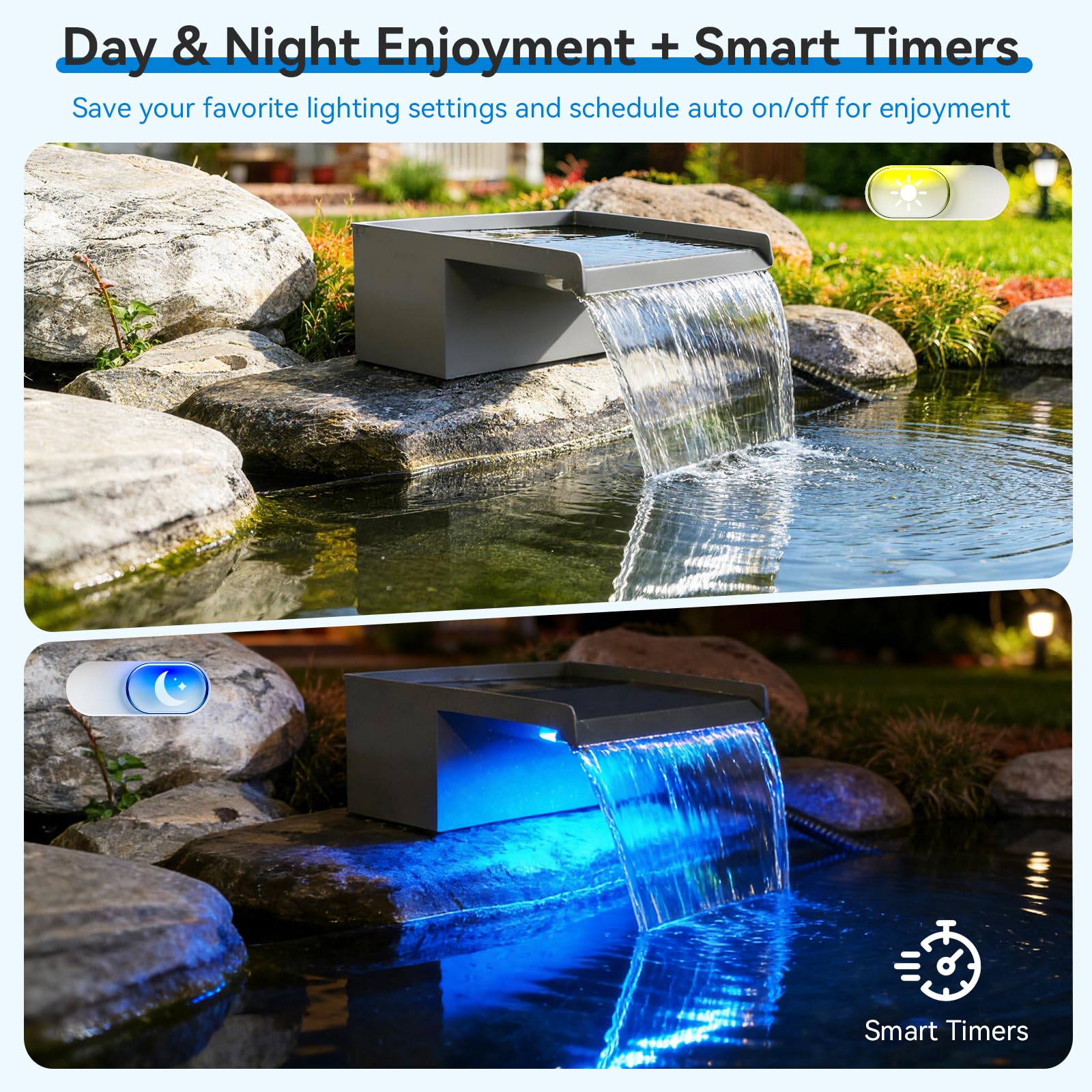 POPOSOAP RGB LED lights at night creating colorful ambiance benefit