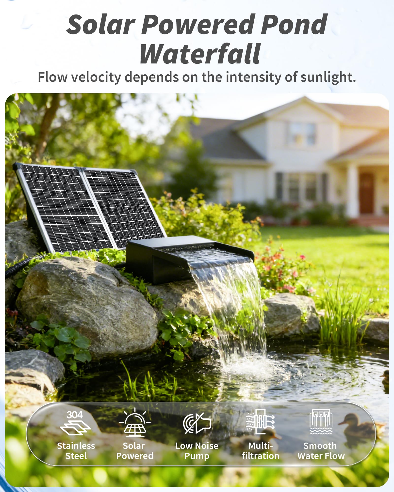POPOSOAP folded 55W solar panel angled for sun to maximize energy benefit