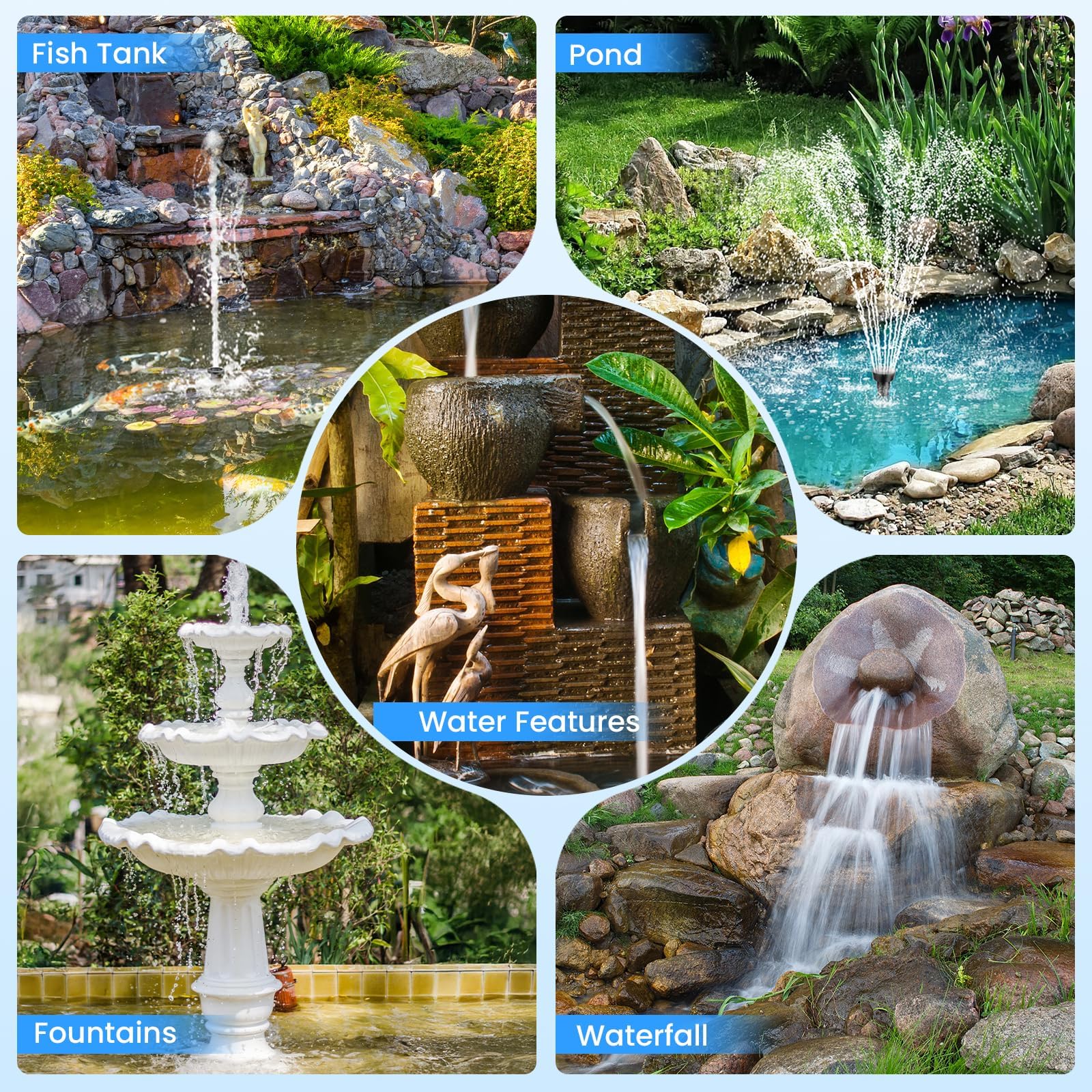 POPOSOAP tubing connected to create a backyard waterfall and adjustable flow