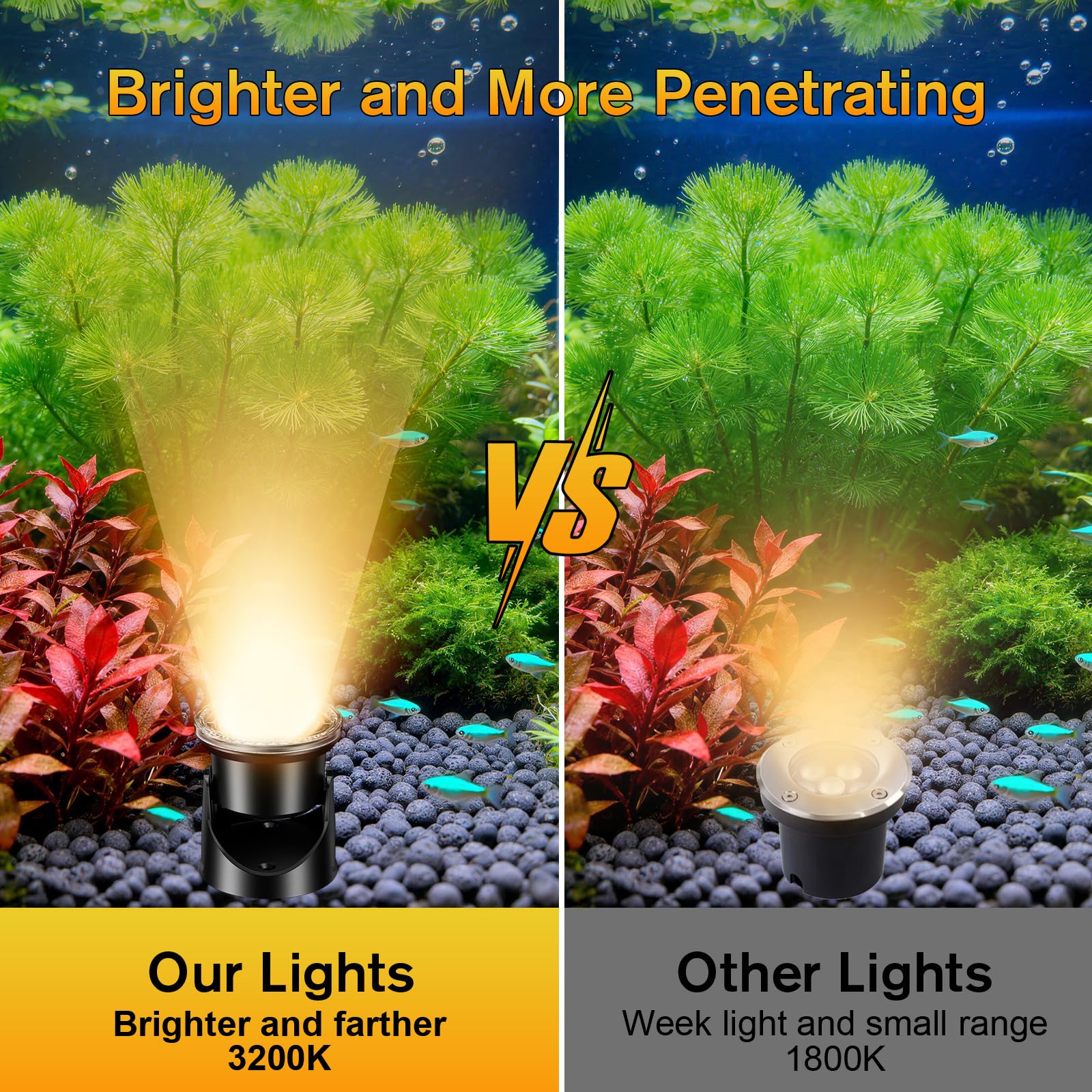 POPOSOAP underwater fountain lit by LEDs showing clear water feature highlight