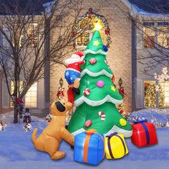 Poptrend front view of 7ft Santa inflatable showing playful holiday curb appeal