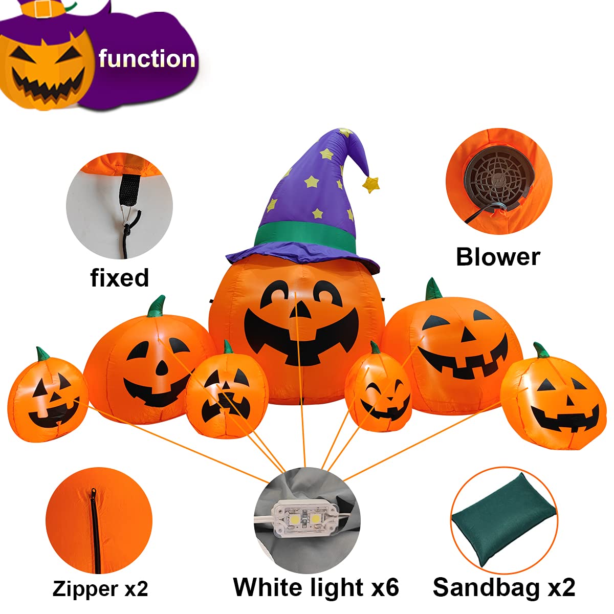 Poptrend internal LED glow at night benefit: bright safe nighttime visibility