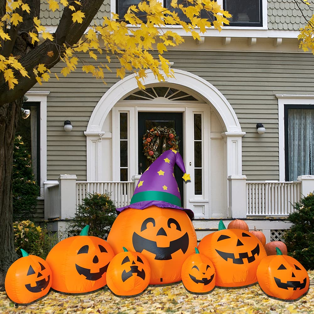 Poptrend lifestyle shot on front yard benefit: creates welcoming Halloween atmosphere