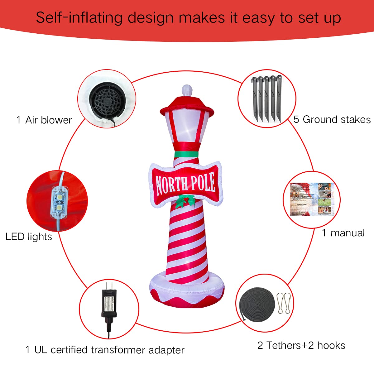Poptrend built-in blower detail for easy self-inflation and quick setup
