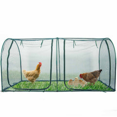 porayhut front view assembled coop showing protective enclosure and access