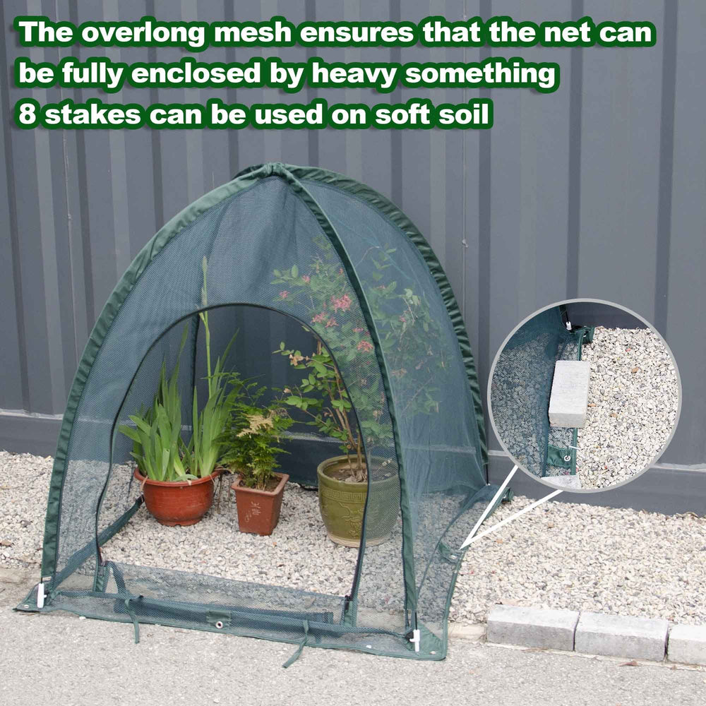 porayhut cover over vegetable bed showing bird and pest protection