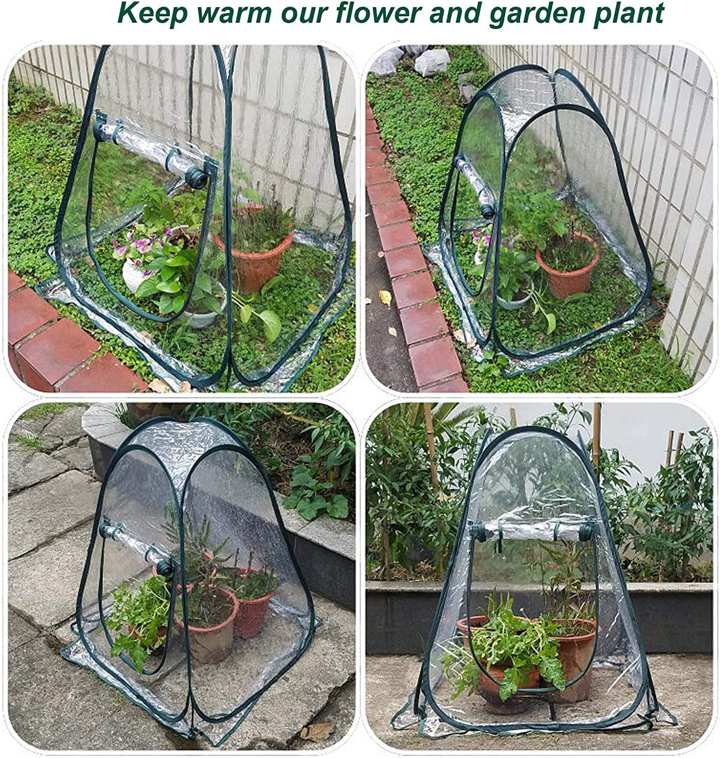 porayhut greenhouse in use on balcony protecting potted plants