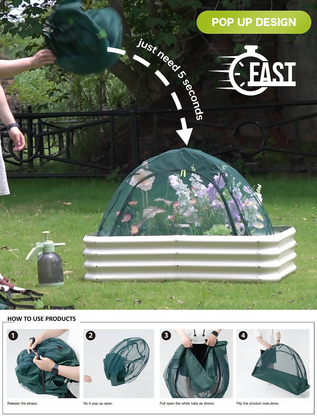 porayhut pet enclosure in backyard provides safe outdoor grazing for small animals