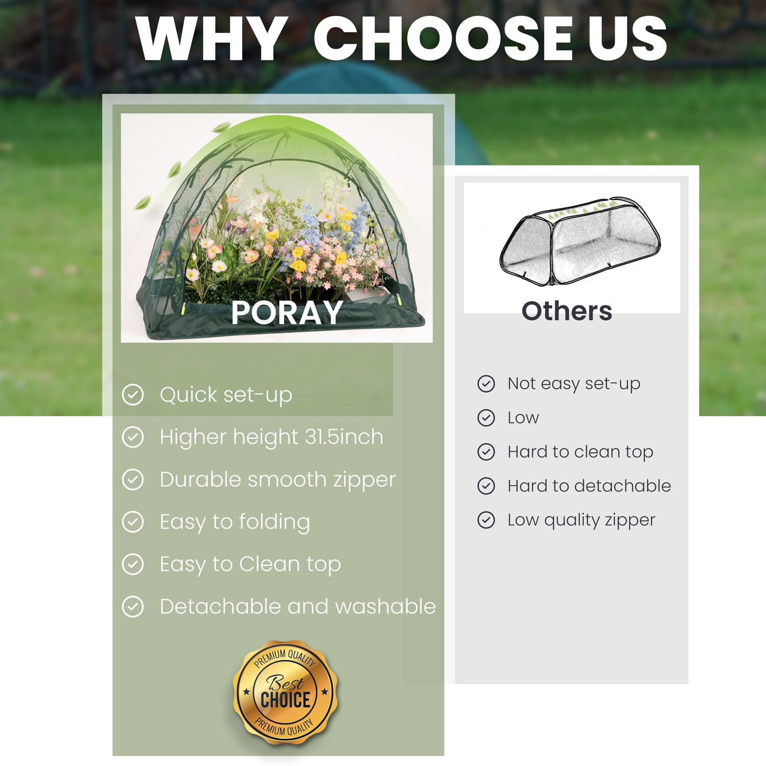 porayhut size comparison with hand demonstrates portable lightweight design