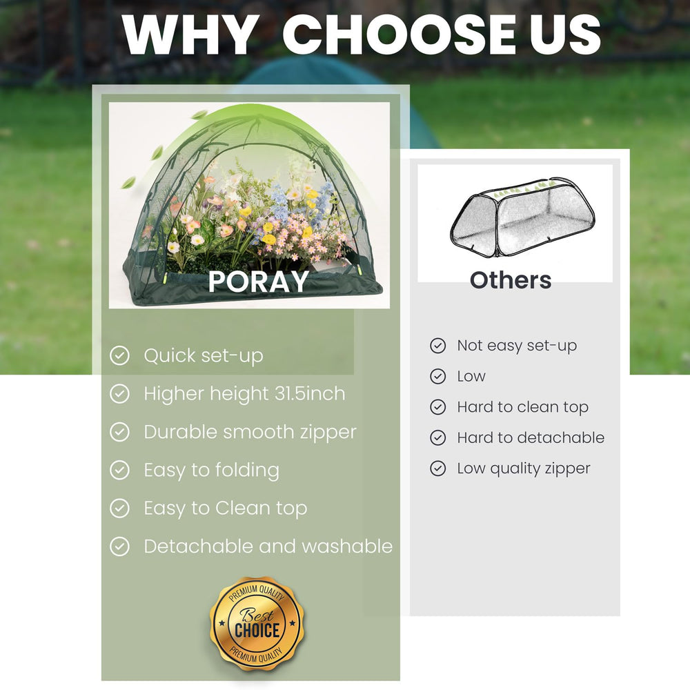porayhut size comparison with hand demonstrates portable lightweight design