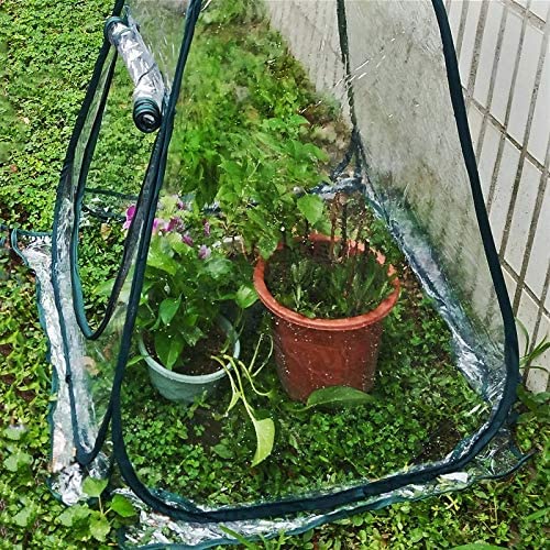 porayhut staked to ground in backyard providing wind stability