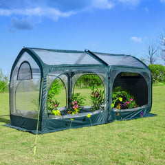 porayhut zipper door open for ventilation and quick plant access