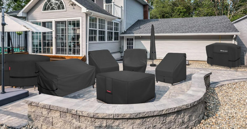 Porch Shield adjustable hem and fastener visible securing cover against wind
