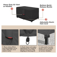 Porch Shield buckle strap fastened to secure cover against wind