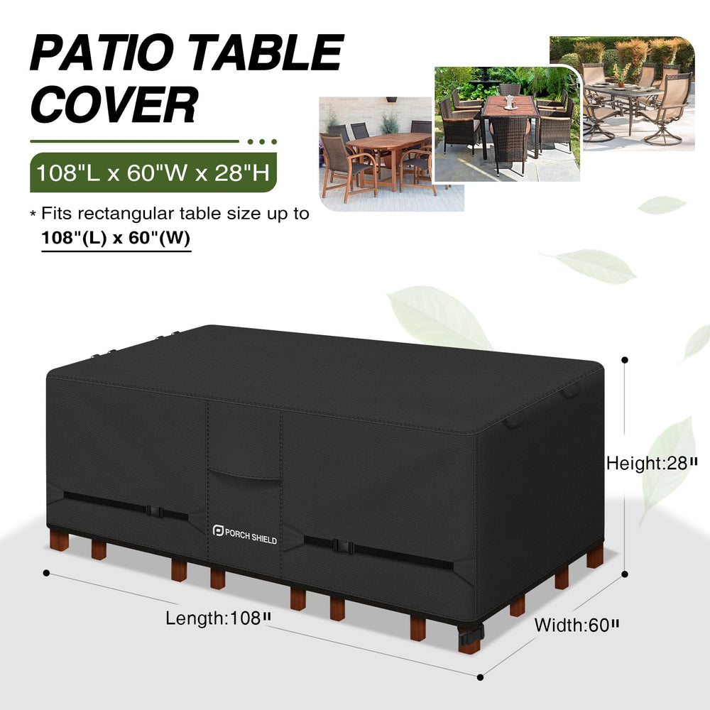 Porch Shield close-up of 600D fabric and double-stitched sealed seams protecting furniture