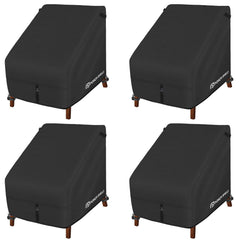 Porch Shield front view of cover pack showing protection for four chairs