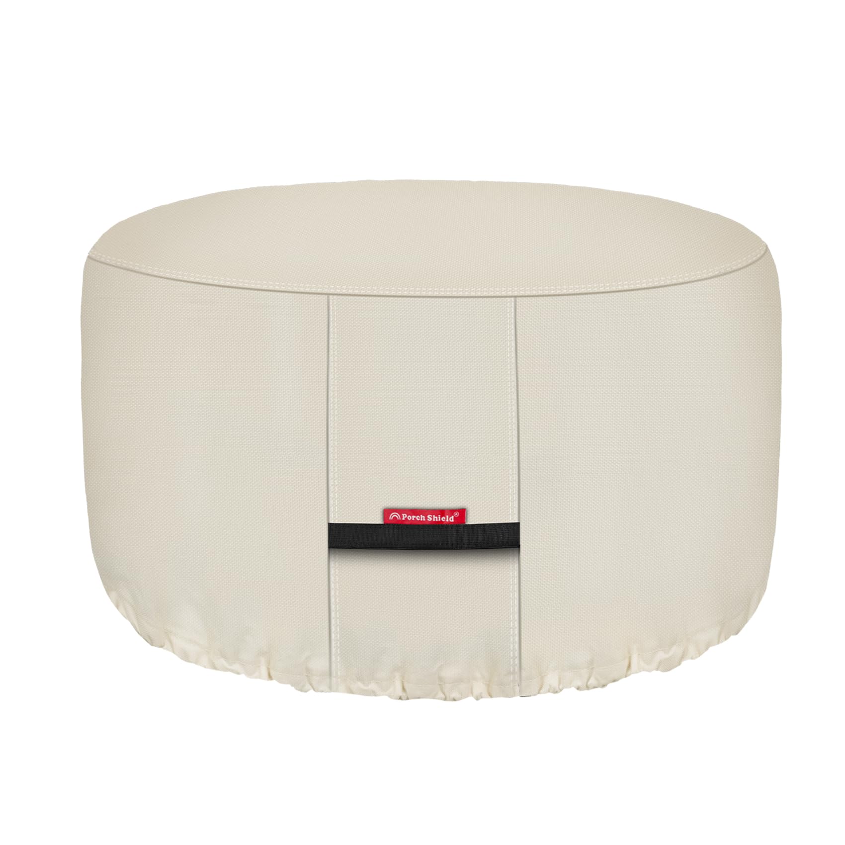 Porch Shield front view covering a 36-inch fire bowl protects from weather