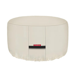 Porch Shield front view covering a 36-inch fire bowl protects from weather
