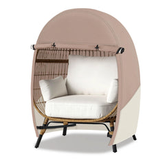 Porch Shield front view cover on egg chair showing full protection