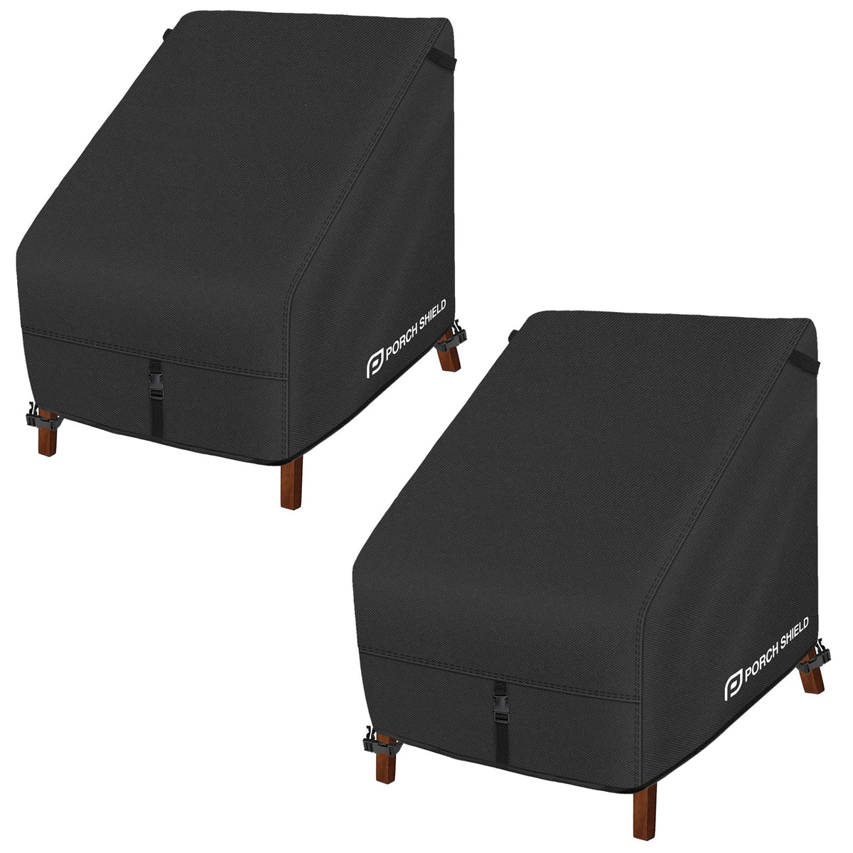 Porch Shield front view showing full chair protection and weather resistance