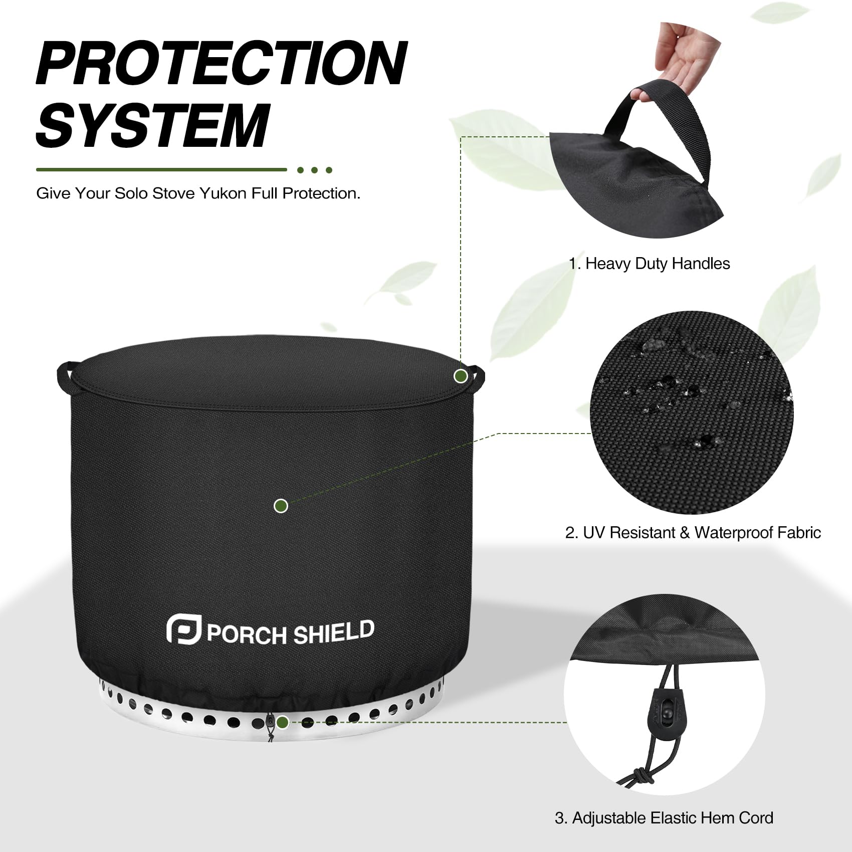 Porch Shield heavy duty handles and strap for easy removal