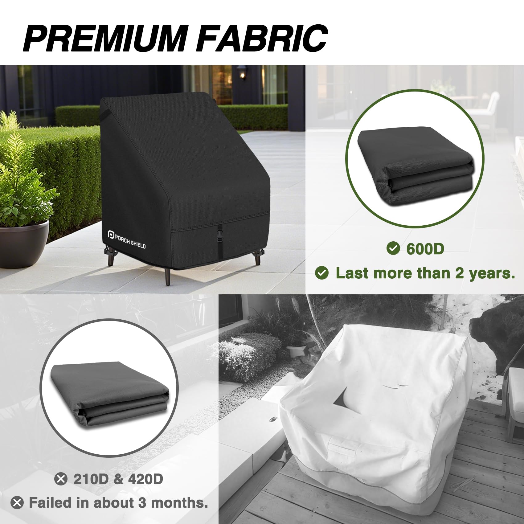 Porch Shield heavy woven handle for easy installation and removal benefit