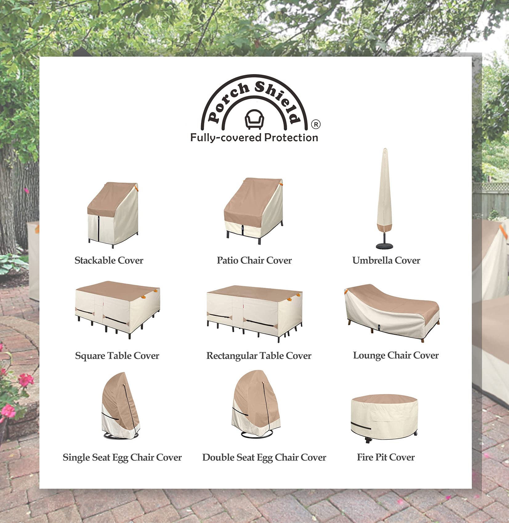 Porch Shield in-use rainy weather scene demonstrating waterproof protection benefit