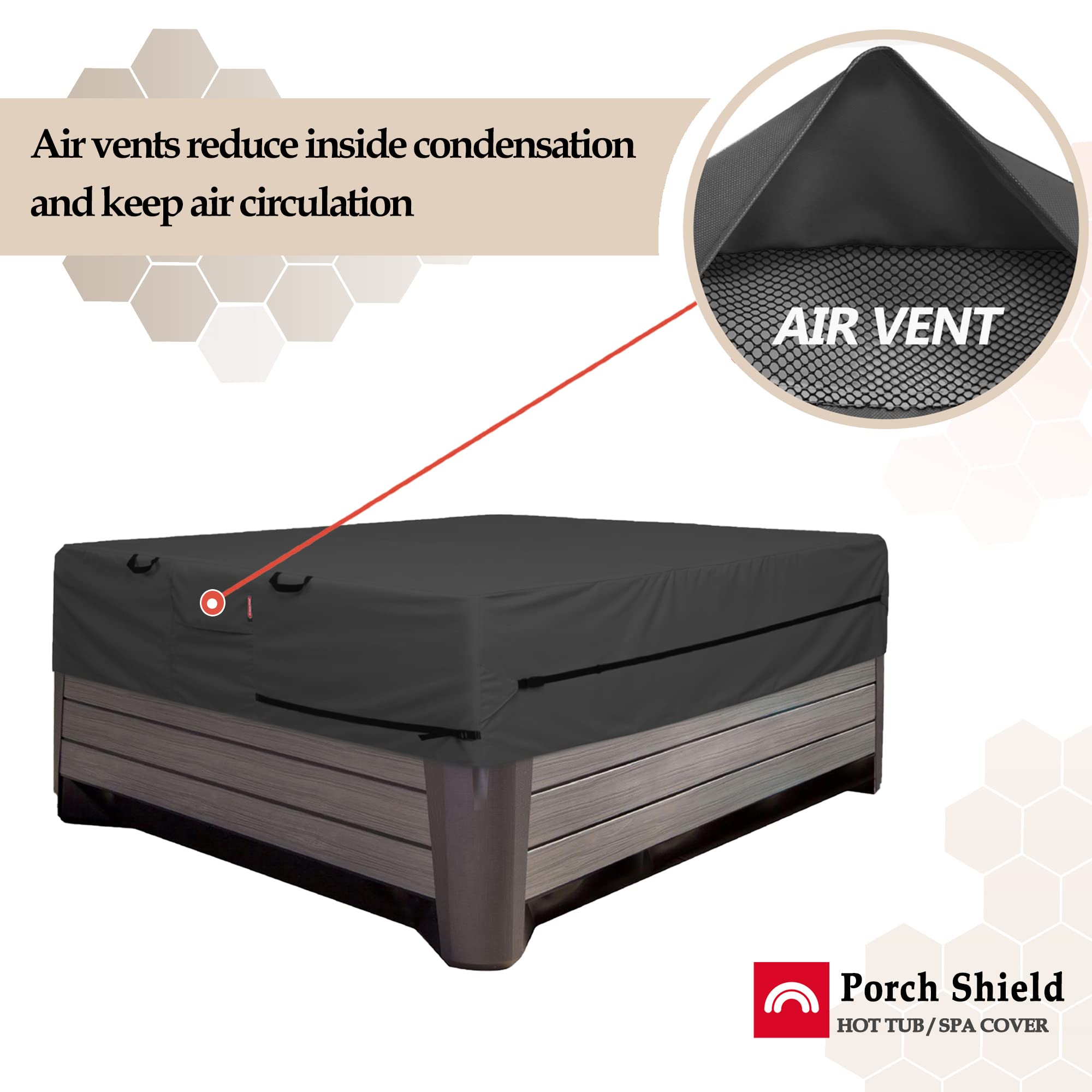 Porch Shield heavy-duty woven handles for easy installation and removal