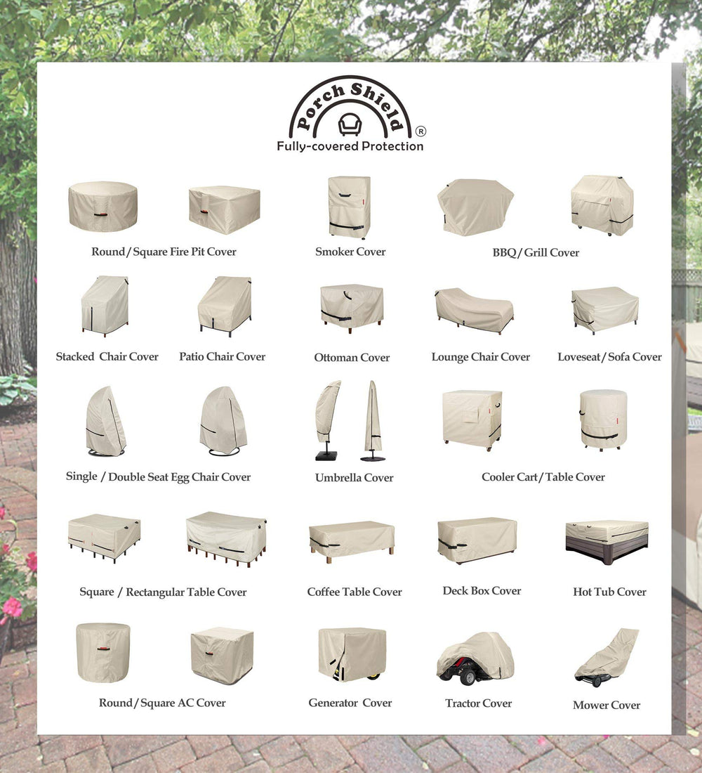Porch Shield in patio setting protecting furniture and preserving look