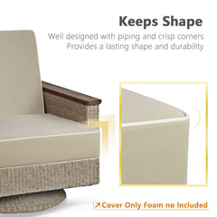Porch Shield long side ties fastened to chair preventing wind lift