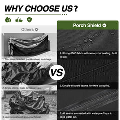 Porch Shield 600D oxford texture showing durable waterproof fabric benefit
