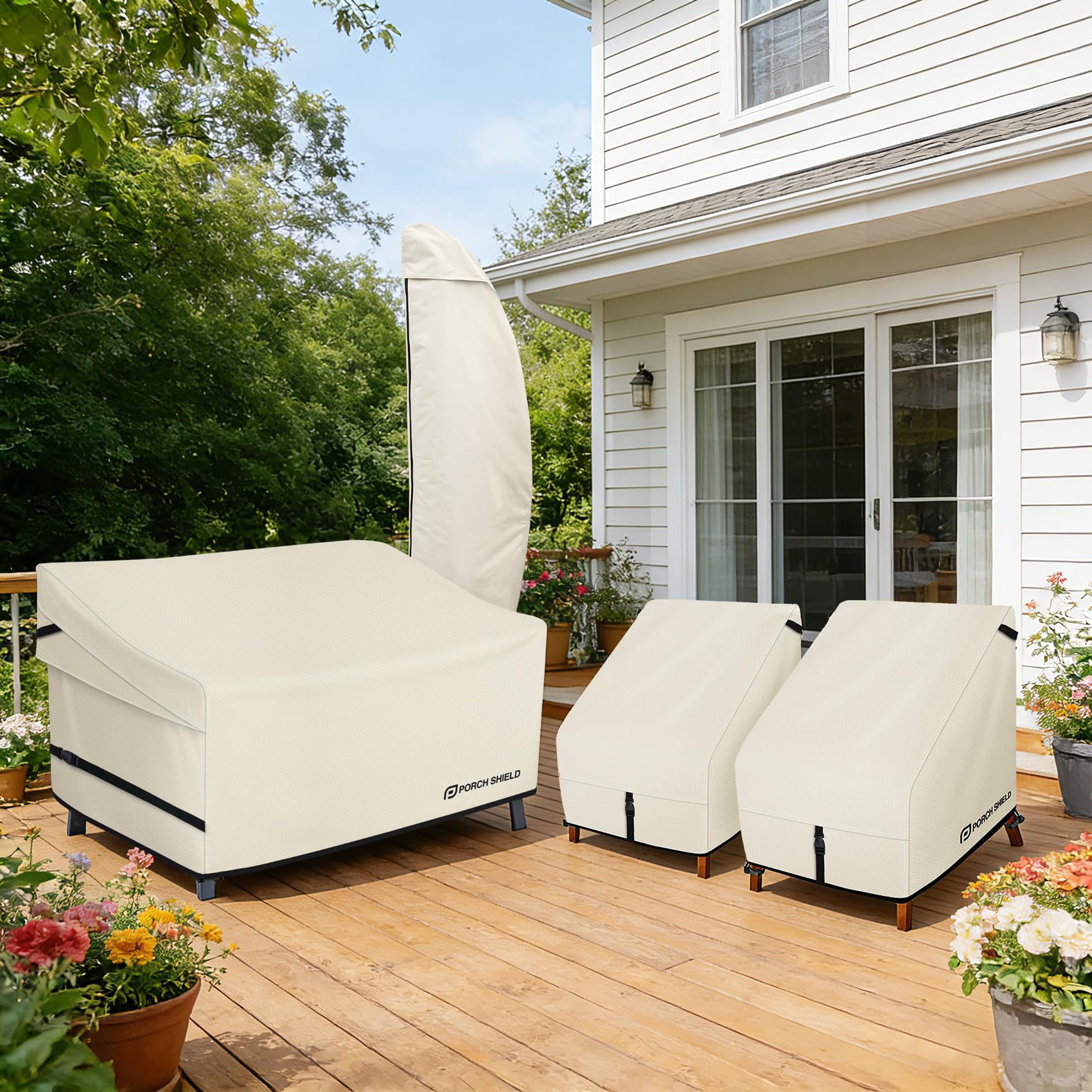 Porch Shield reinforced ribbon handle for easy install and removal
