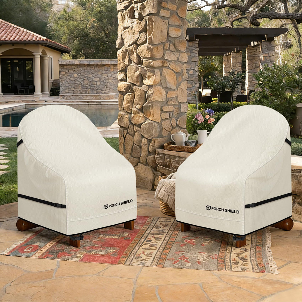 Porch Shield cover on Adirondack chair showing fit and size reference
