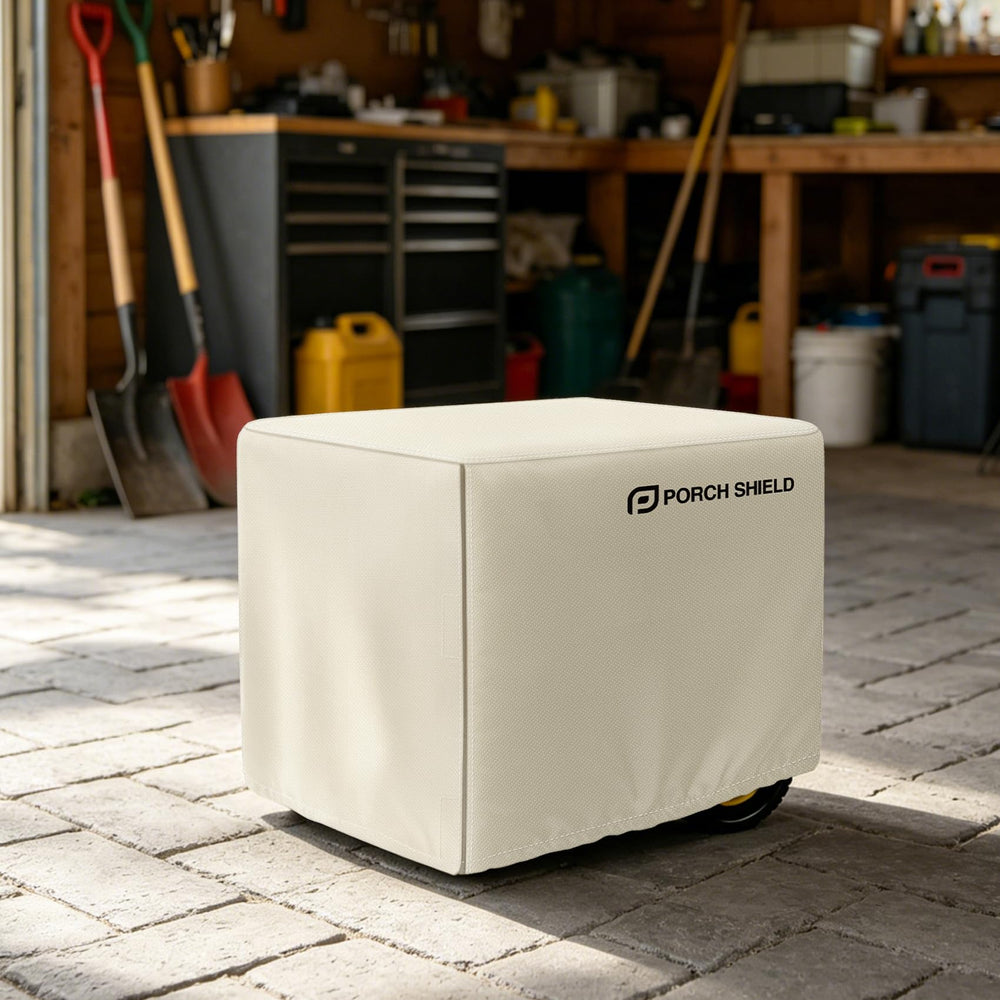 Porch Shield on generator with wheels showing correct size and scale