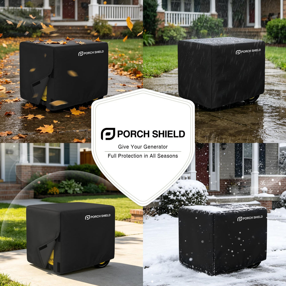 Porch Shield next to measuring tape to show 32x24x24 inch size benefit