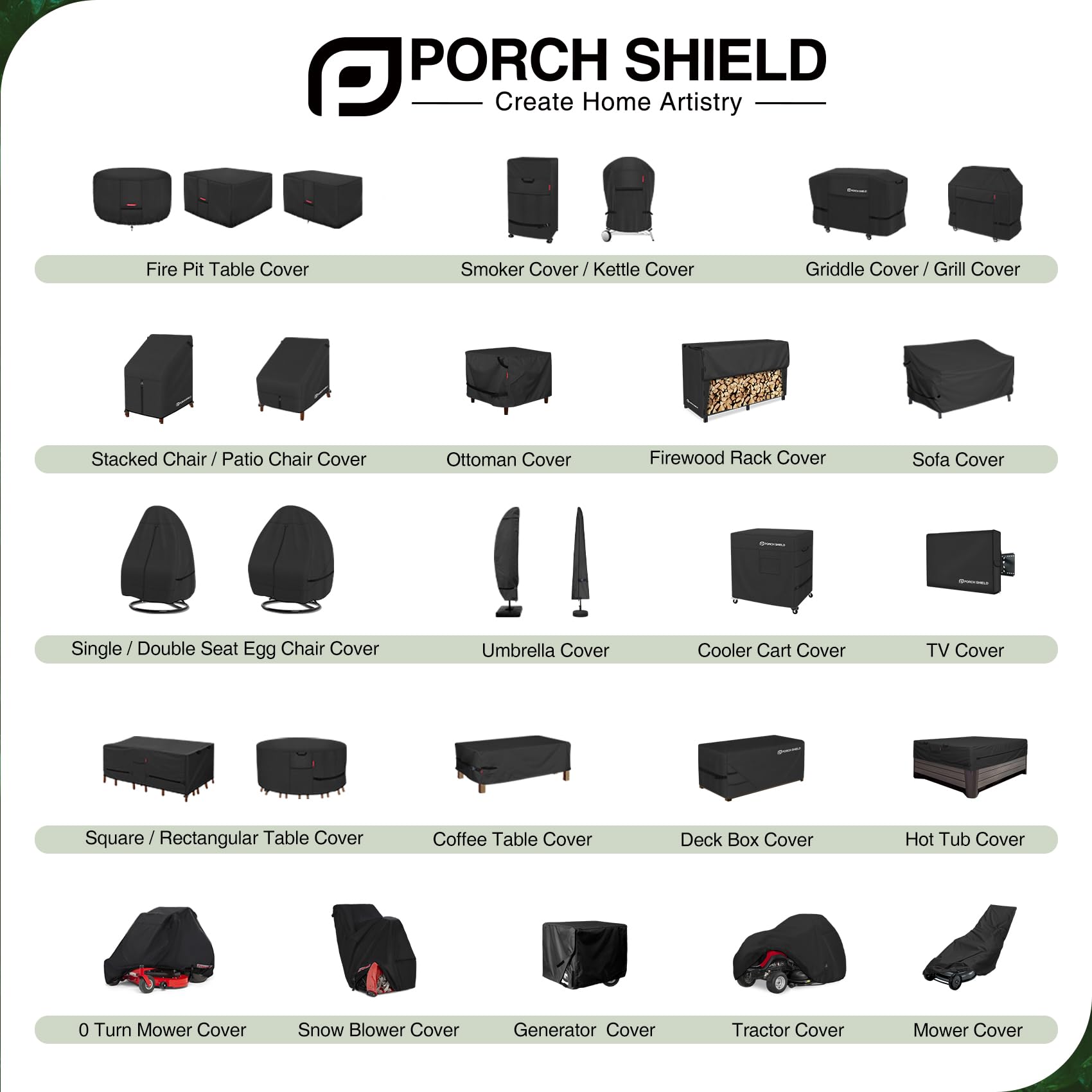 Porch Shield covered fire pit in snow protecting metal from moisture